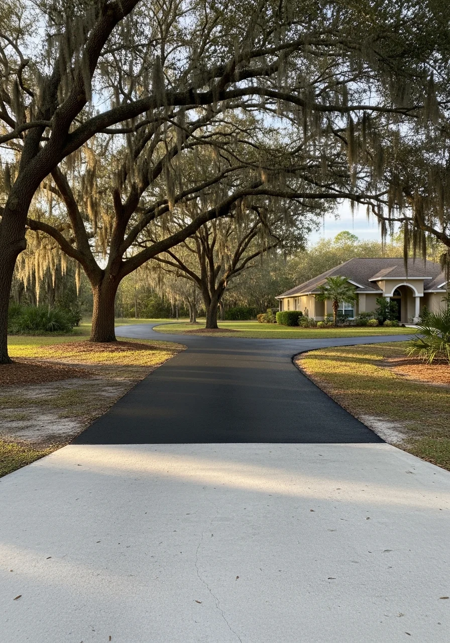 Sumter County residential property with mixed architectural styles and varied landscaping common to the area.